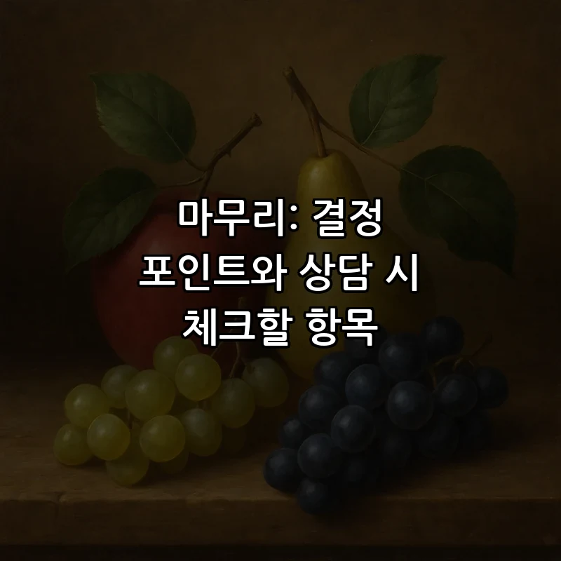 마무리: 결정 포인트와 상담 시 체크할 항목