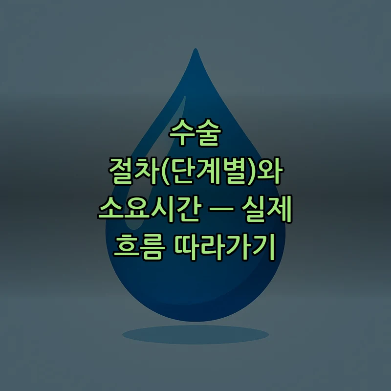 수술 절차(단계별)와 소요시간 — 실제 흐름 따라가기