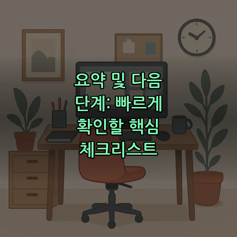 요약 및 다음 단계: 빠르게 확인할 핵심 체크리스트