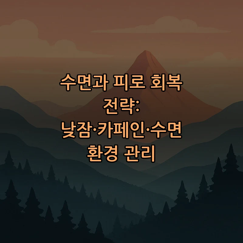 수면과 피로 회복 전략: 낮잠·카페인·수면 환경 관리