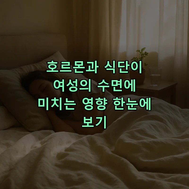 여성의 수면 질 저하 요인 – 호르몬과 식단