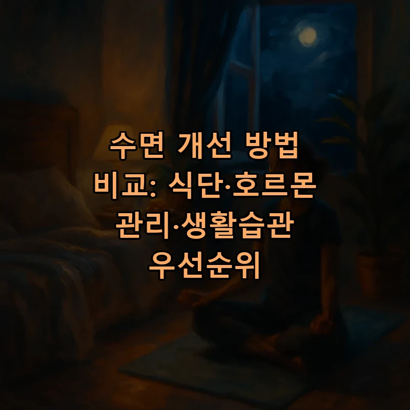 수면 개선 방법 비교: 식단·호르몬 관리·생활습관 우선순위
