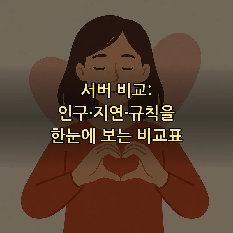서버 비교: 인구·지연·규칙을 한눈에 보는 비교표