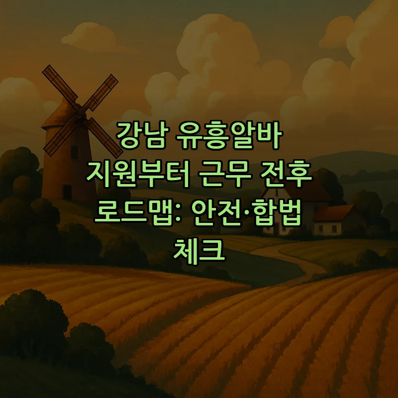 강남 유흥알바 지원 로드맵: 안전과 합법 체크