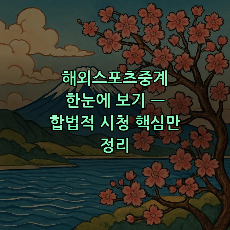 해외스포츠중계 완벽 가이드 — 합법적 시청 조건과 절차