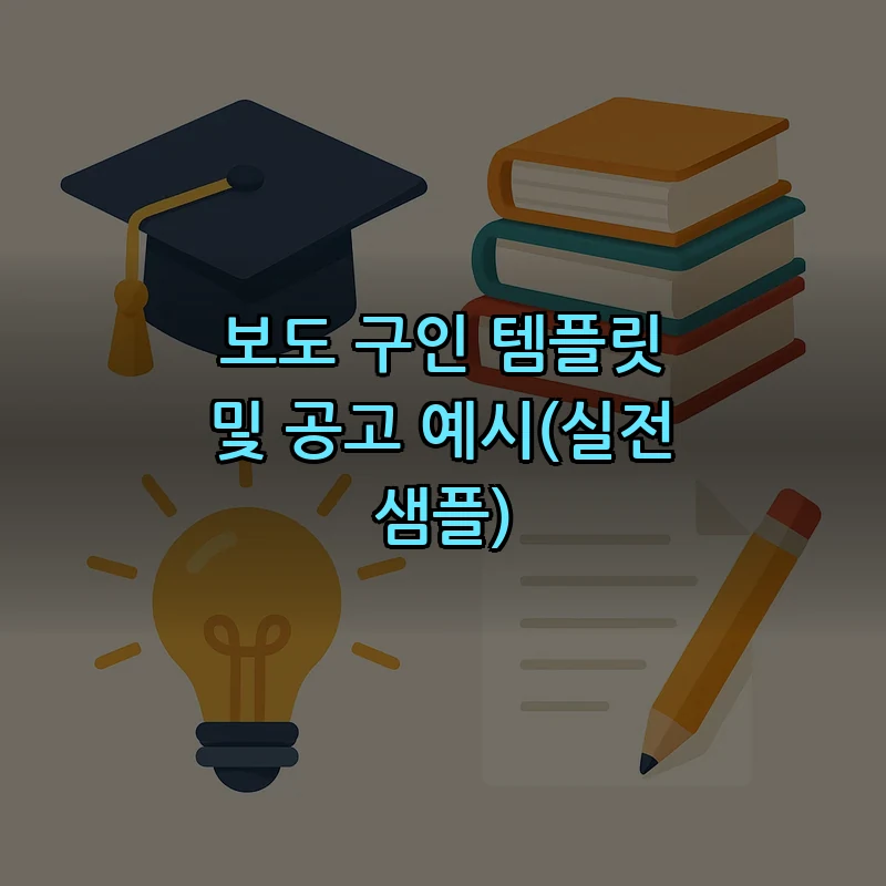 보도 구인 템플릿 및 공고 예시(실전 샘플)