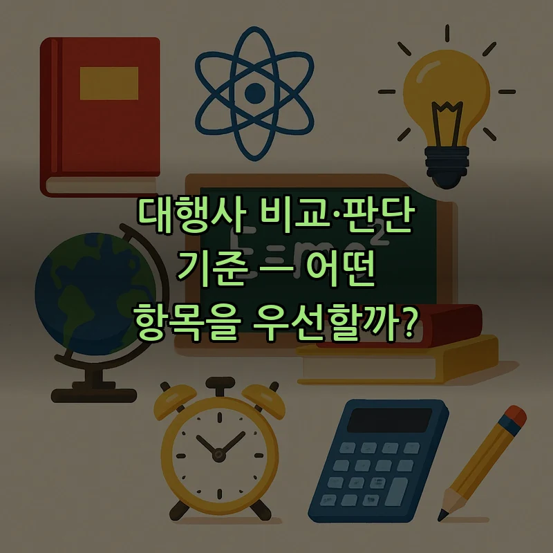 대행사 비교·판단 기준 — 어떤 항목을 우선할까?