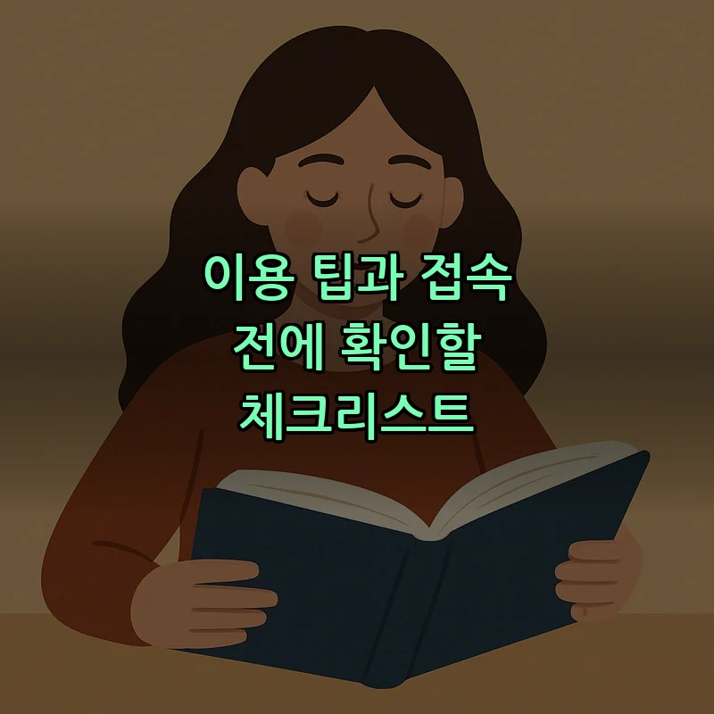 이용 팁과 접속 전에 확인할 체크리스트