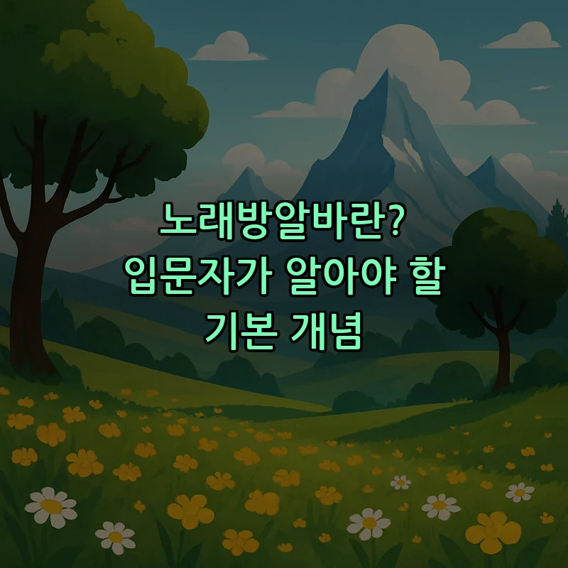 노래방알바란? 입문자가 알아야 할 기본 개념
