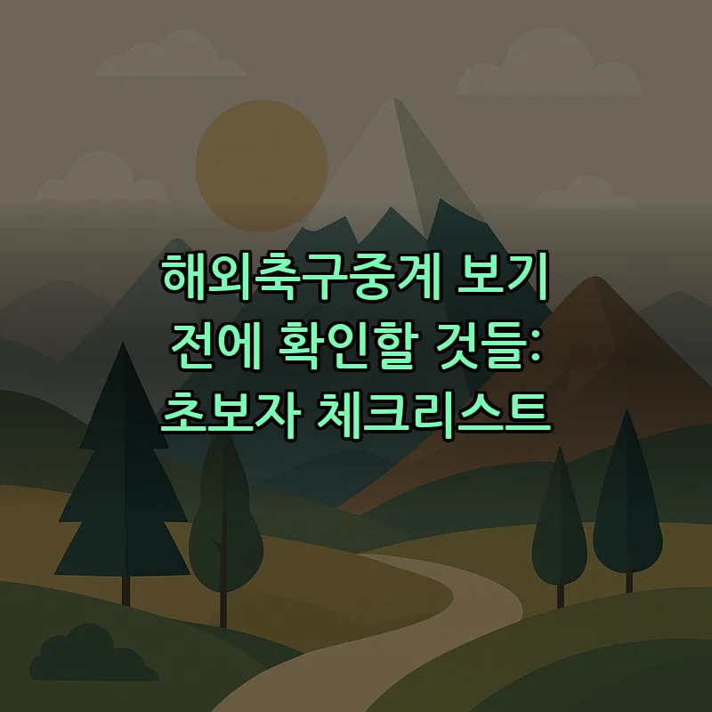 해외축구중계 초보자를 위한 체크리스트