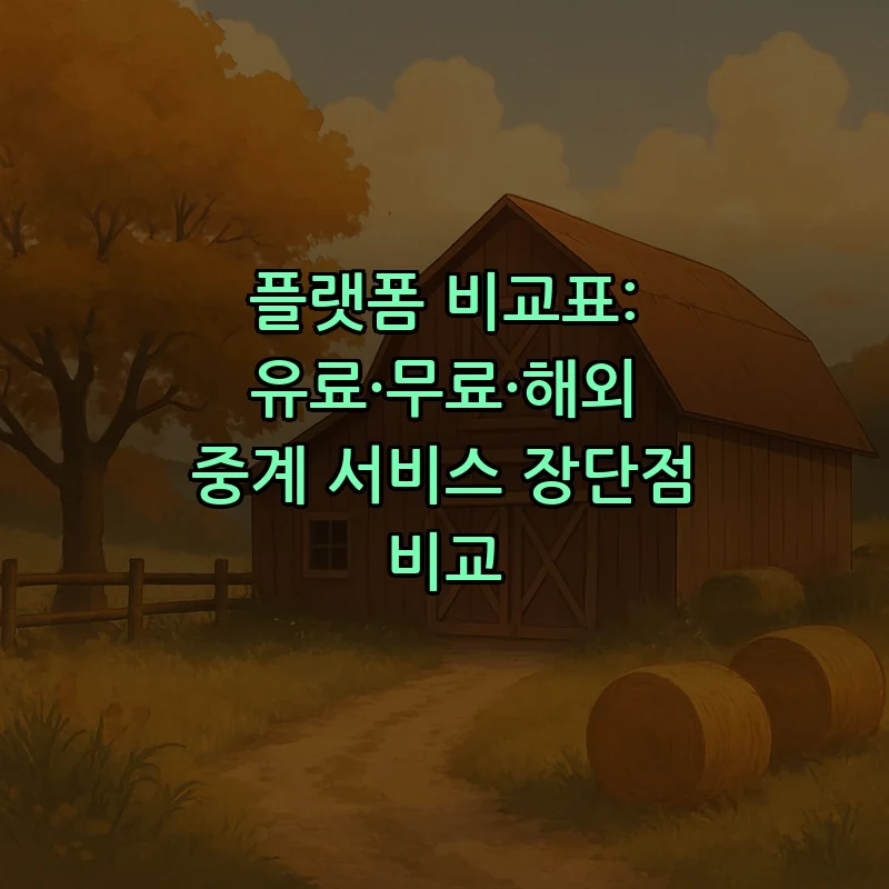 플랫폼 비교표: 유료·무료·해외 중계 서비스 장단점 비교