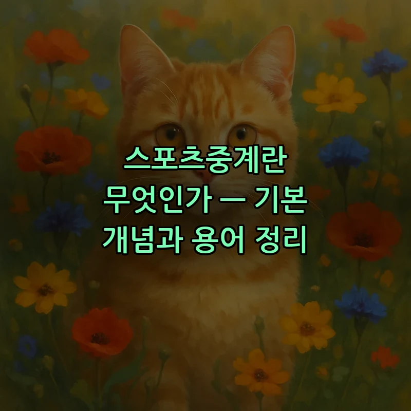 스포츠중계란 무엇인가 — 기본 개념과 용어 정리