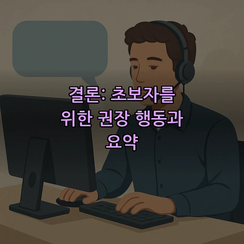 결론: 초보자를 위한 권장 행동과 요약