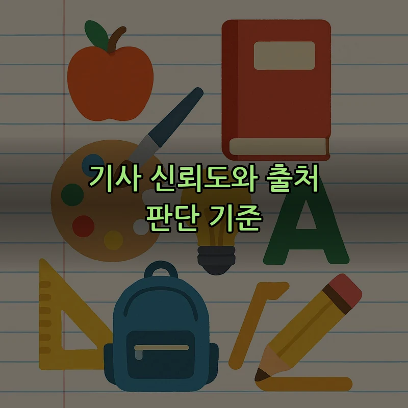 기사 신뢰도와 출처 판단 기준