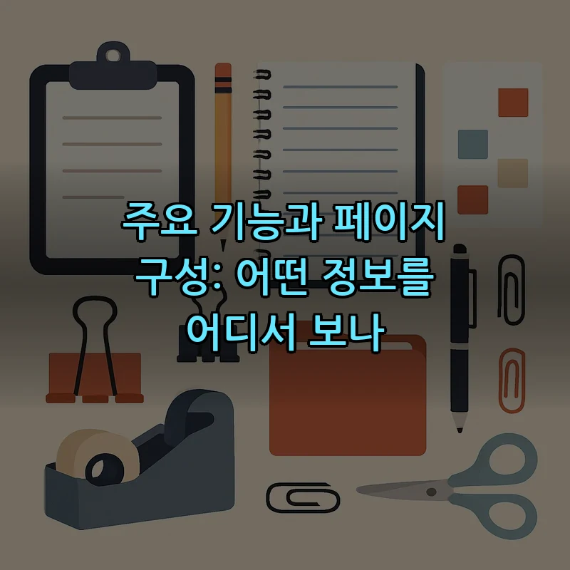 주요 기능과 페이지 구성: 어떤 정보를 어디서 보나