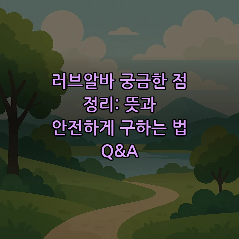 러브알바 안전하게 구하는 방법과 주의사항