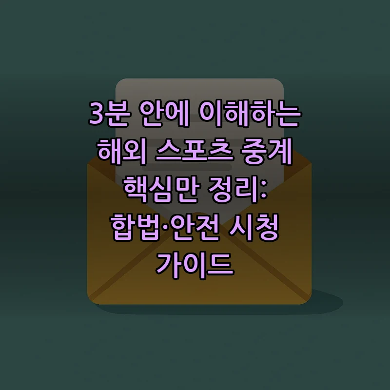 해외 스포츠 중계 가이드: 안전하게 보는 법