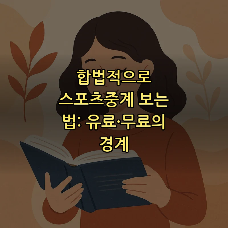 합법적으로 스포츠중계 보는 법: 유료·무료의 경계