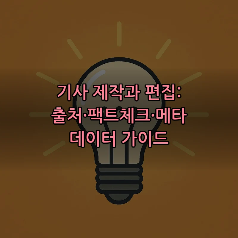 기사 제작과 편집: 출처·팩트체크·메타데이터 가이드