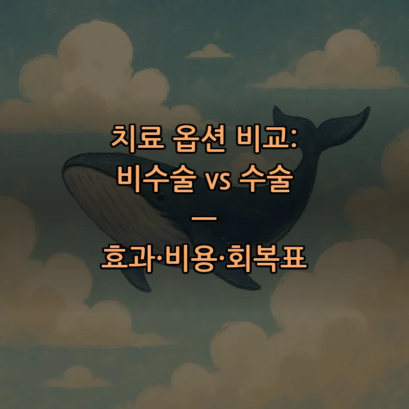 치료 옵션 비교: 비수술 vs 수술 — 효과·비용·회복표