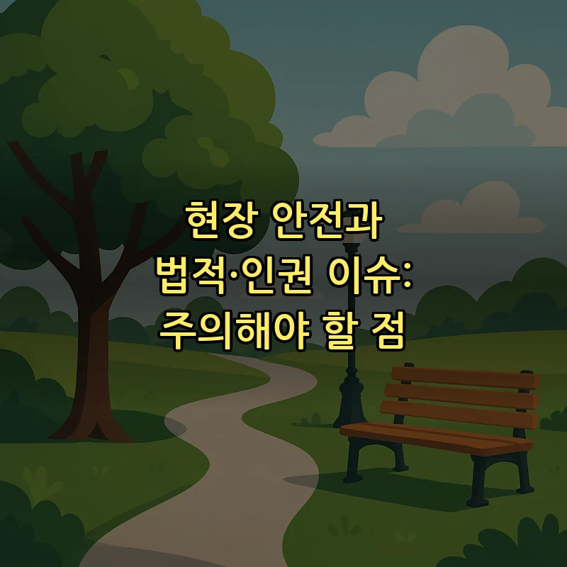 현장 안전과 법적·인권 이슈: 주의해야 할 점