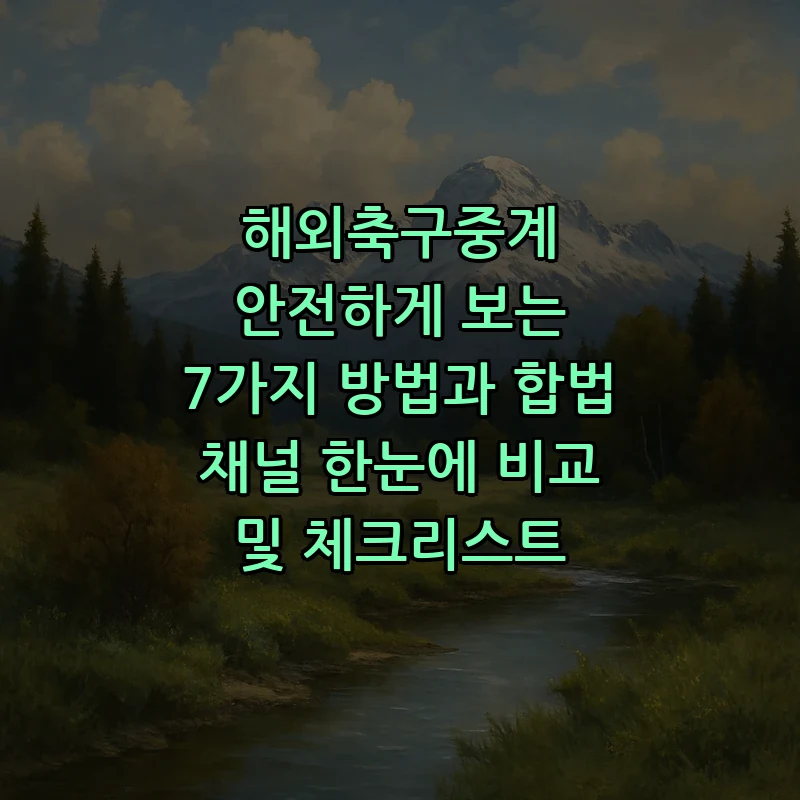 해외축구중계 안전하게 보는 7가지 방법