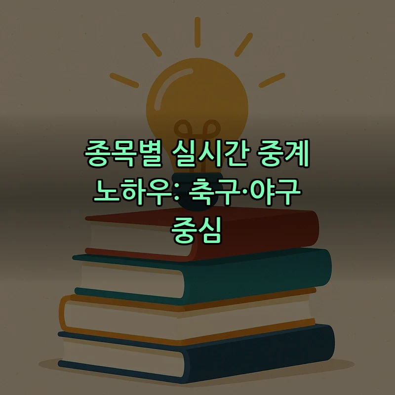 종목별 실시간 중계 노하우: 축구·야구 중심