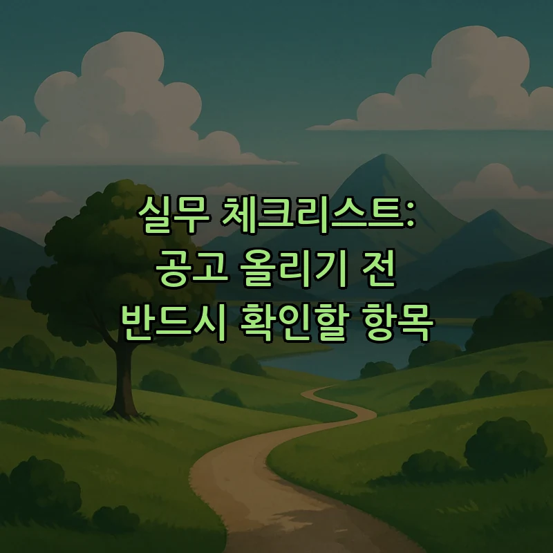 실무 체크리스트: 공고 올리기 전 반드시 확인할 항목