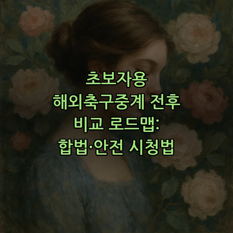 해외축구중계: 초보자를 위한 안전한 시청법