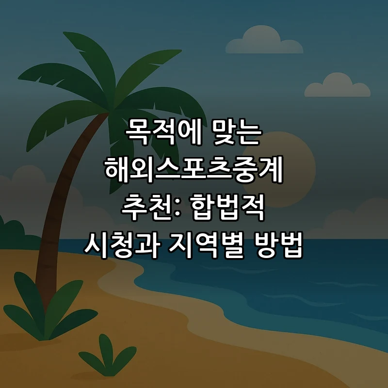 해외스포츠중계: 안전한 시청을 위한 가이드