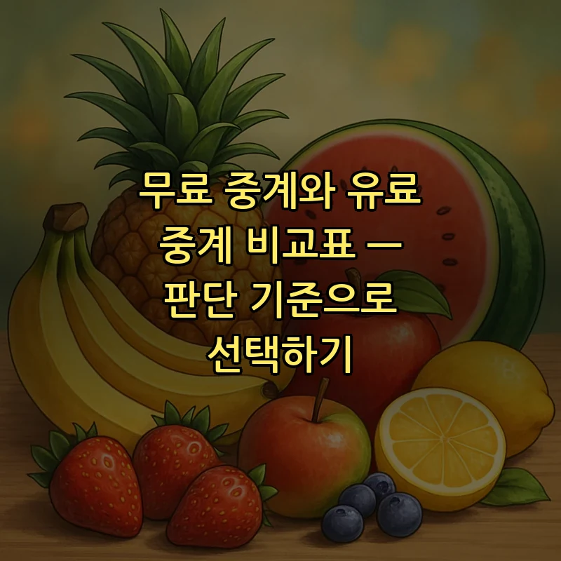무료 중계와 유료 중계 비교표 — 판단 기준으로 선택하기