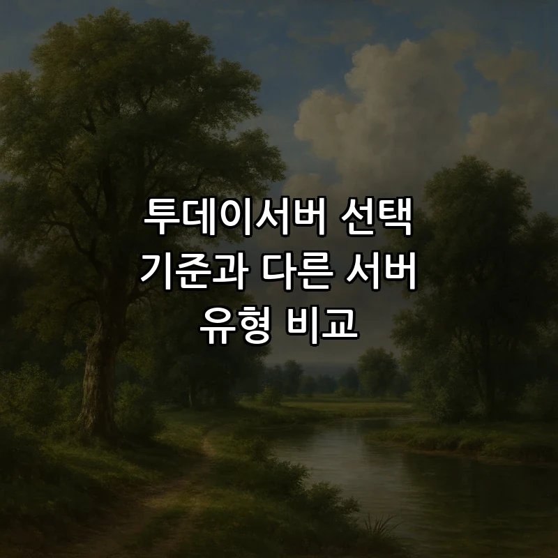 투데이서버 선택 기준과 다른 서버 유형 비교