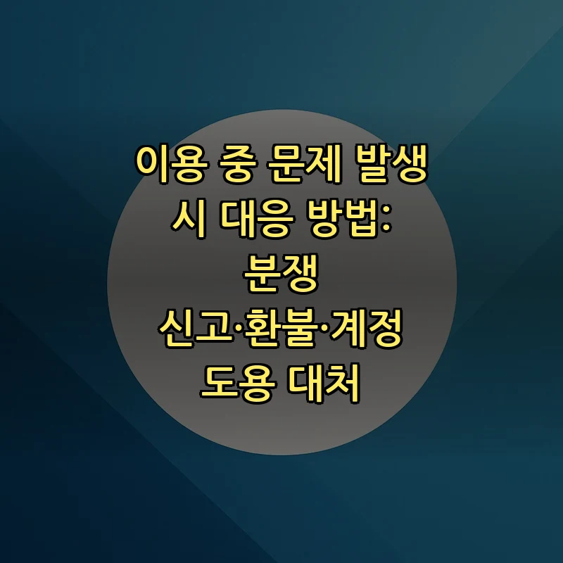 이용 중 문제 발생 시 대응 방법: 분쟁 신고·환불·계정 도용 대처