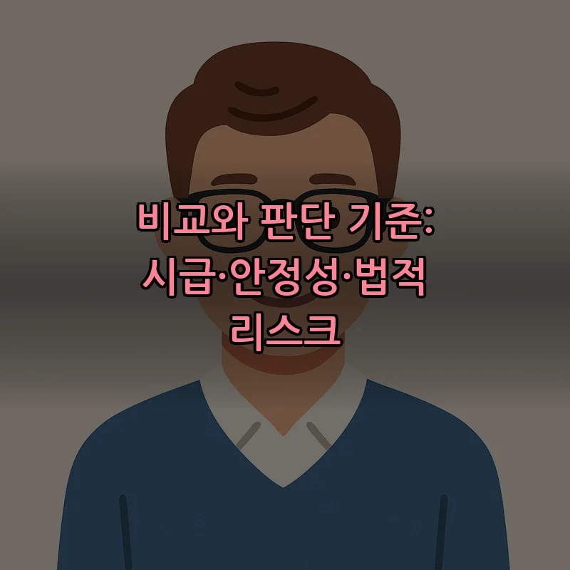 비교와 판단 기준: 시급·안정성·법적 리스크