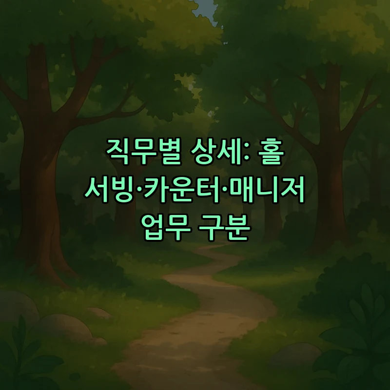 직무별 상세: 홀 서빙·카운터·매니저 업무 구분