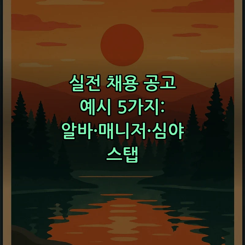실전 채용 공고 예시 5가지: 알바·매니저·심야 스탭