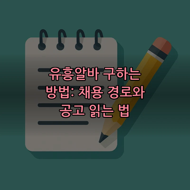 유흥알바 구하는 방법: 채용 경로와 공고 읽는 법