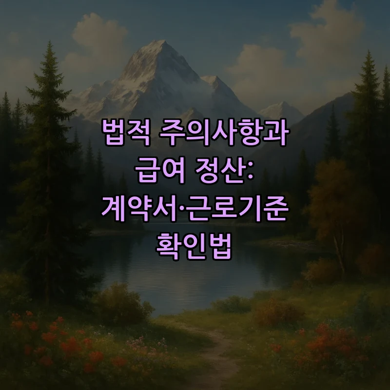 법적 주의사항과 급여 정산: 계약서·근로기준 확인법