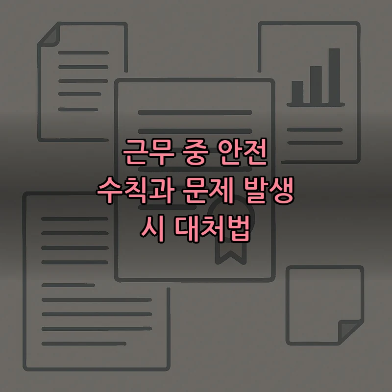 근무 중 안전 수칙과 문제 발생 시 대처법