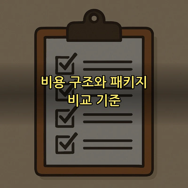 비용 구조와 패키지 비교 기준