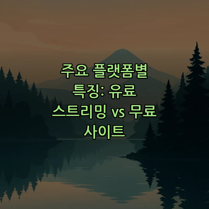 주요 플랫폼별 특징: 유료 스트리밍 vs 무료 사이트