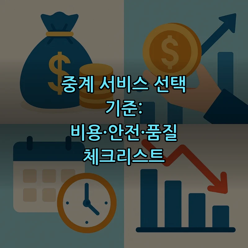 중계 서비스 선택 기준: 비용·안전·품질 체크리스트