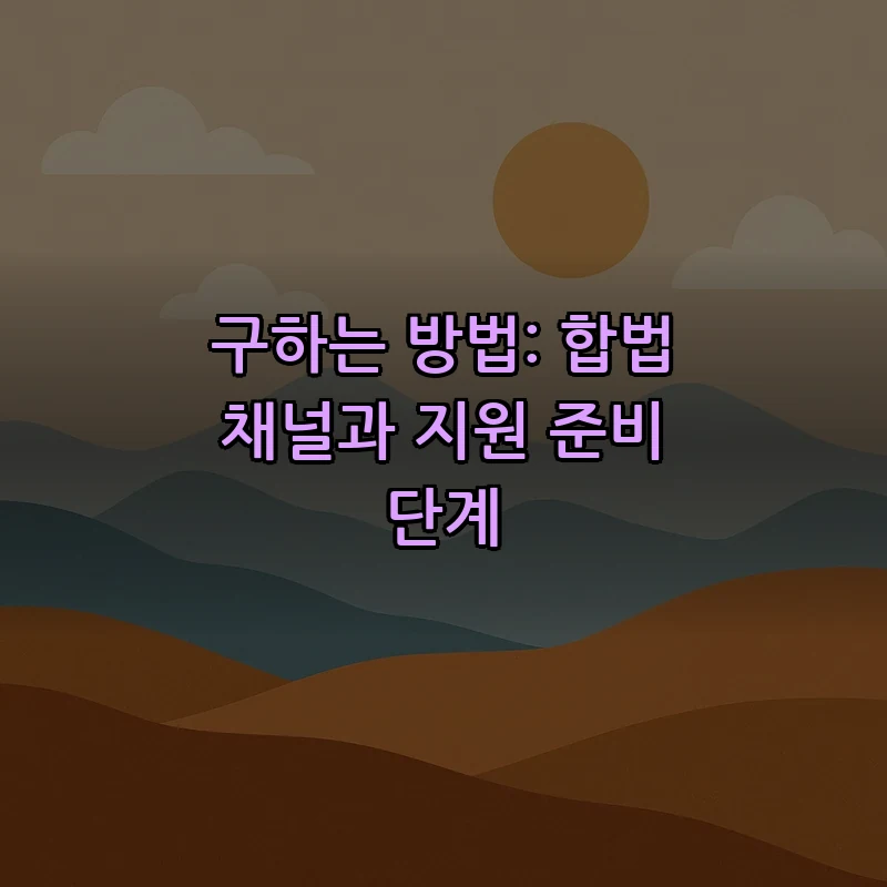 구하는 방법: 합법 채널과 지원 준비 단계
