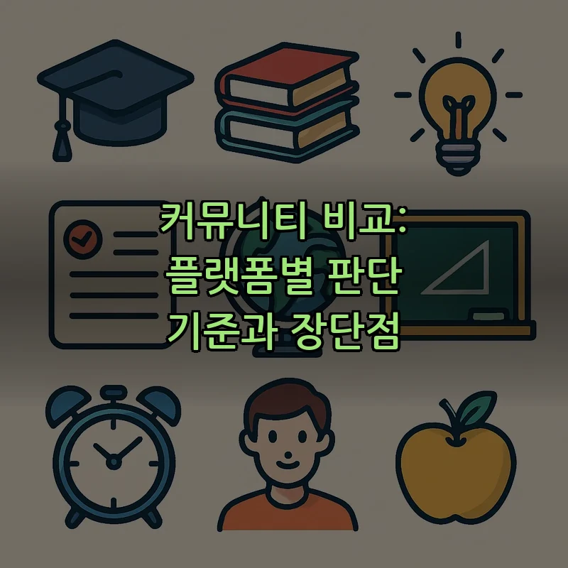 커뮤니티 비교: 플랫폼별 판단 기준과 장단점