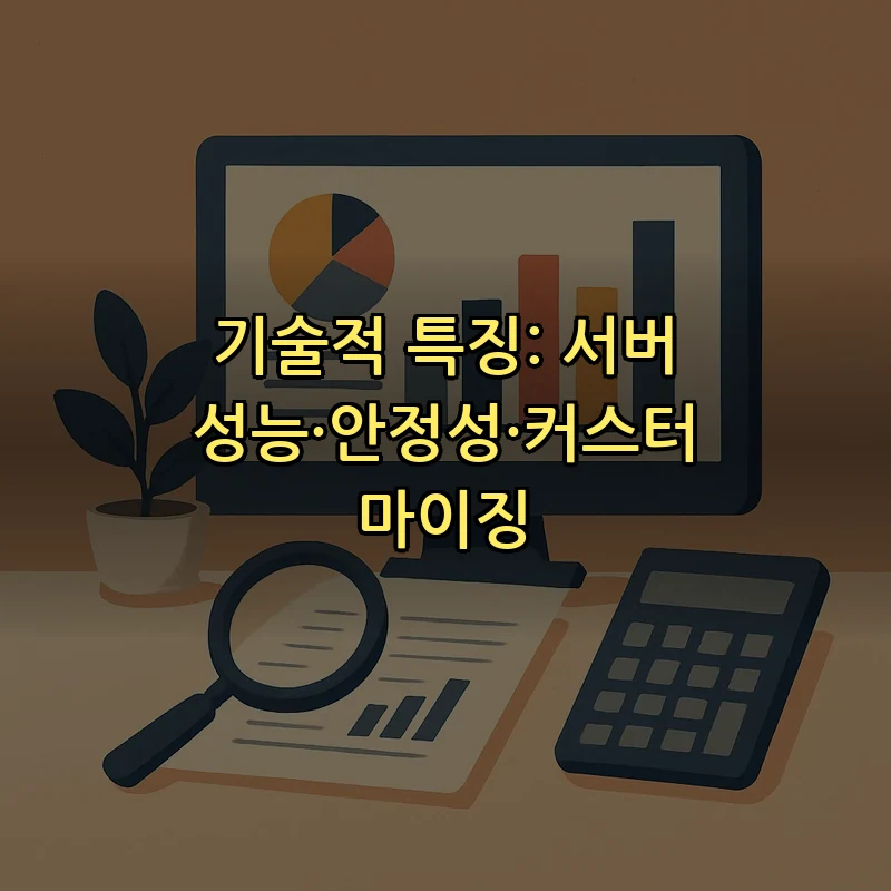 기술적 특징: 서버 성능·안정성·커스터마이징