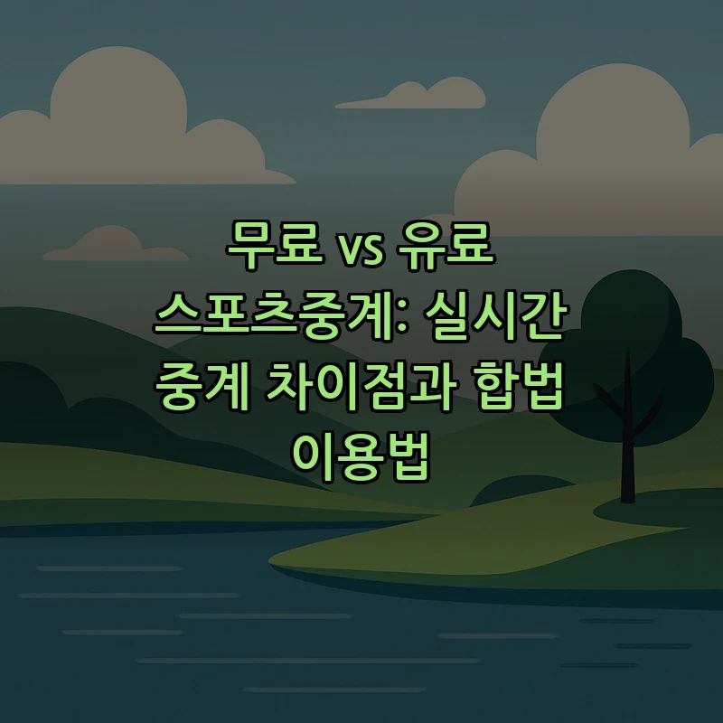 무료 vs 유료 스포츠중계: 실시간 중계 차이점과 합법 이용법 커버 이미지