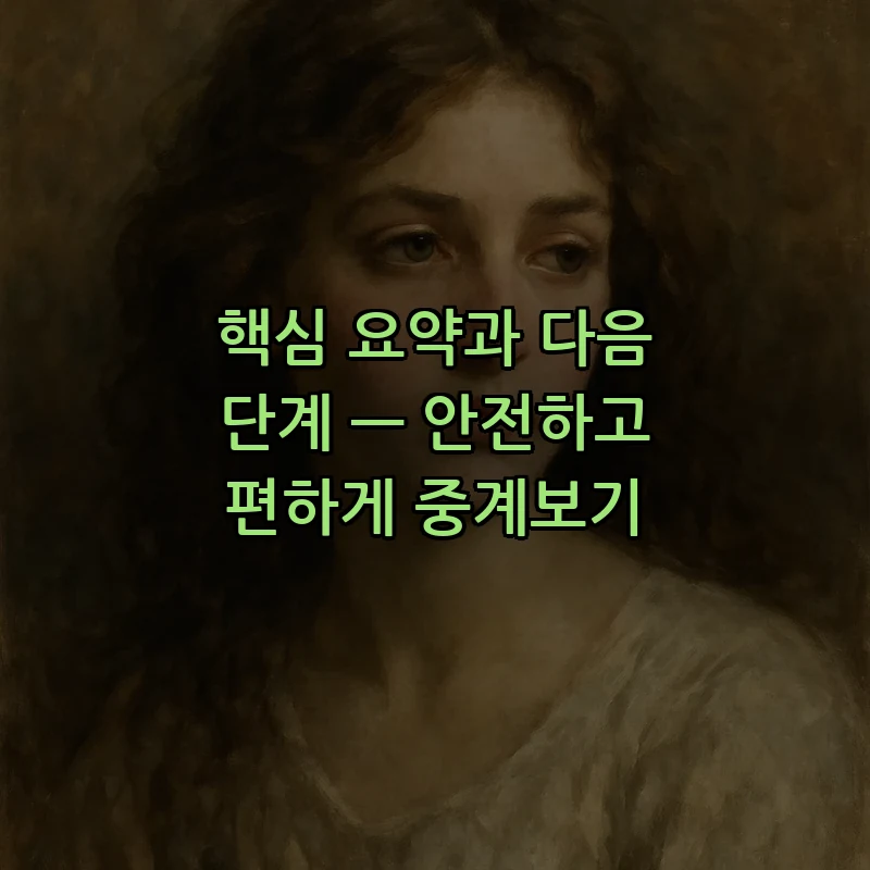 핵심 요약과 다음 단계 — 안전하고 편하게 중계보기