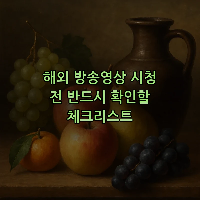 해외 방송영상 시청 전 반드시 확인할 체크리스트 커버 이미지