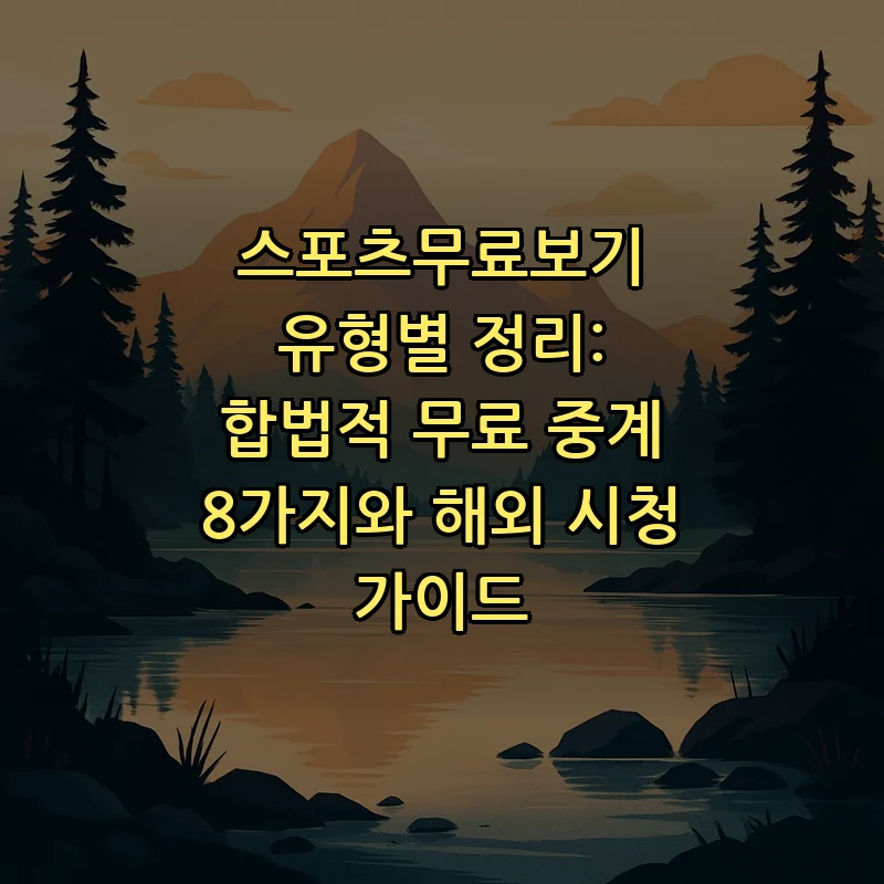 스포츠무료보기 유형별 정리: 합법적 무료 중계 8가지와 해외 시청 가이드 커버 이미지