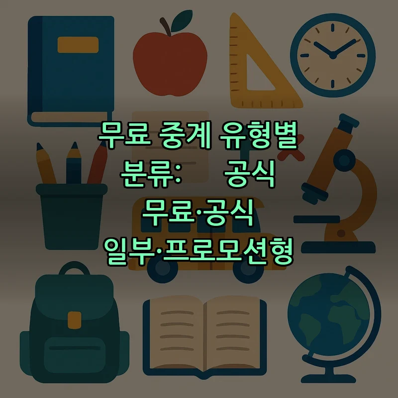 무료 중계 유형별 분류: ① 공식 무료·공식 일부·프로모션형